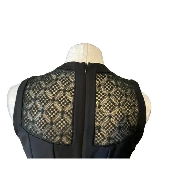 Anthropologie Heartloom Dress Medium M 6 8 Crochet Back Stretch A Line NWT $198 - Picture 7 of 7